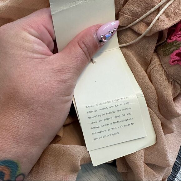 Stunning NWT tularosa coraline neon rose crochet boho maxi dress Sz XS - Picture 9 of 11